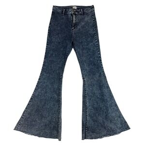 Sneak Peek Women's 9/W29 Bell Bottom High Rise Acid Wash Flare Jeans